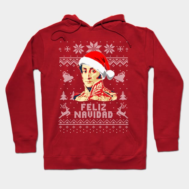 Simon Bolivar Feliz Navidad Hoodie by Nerd_art